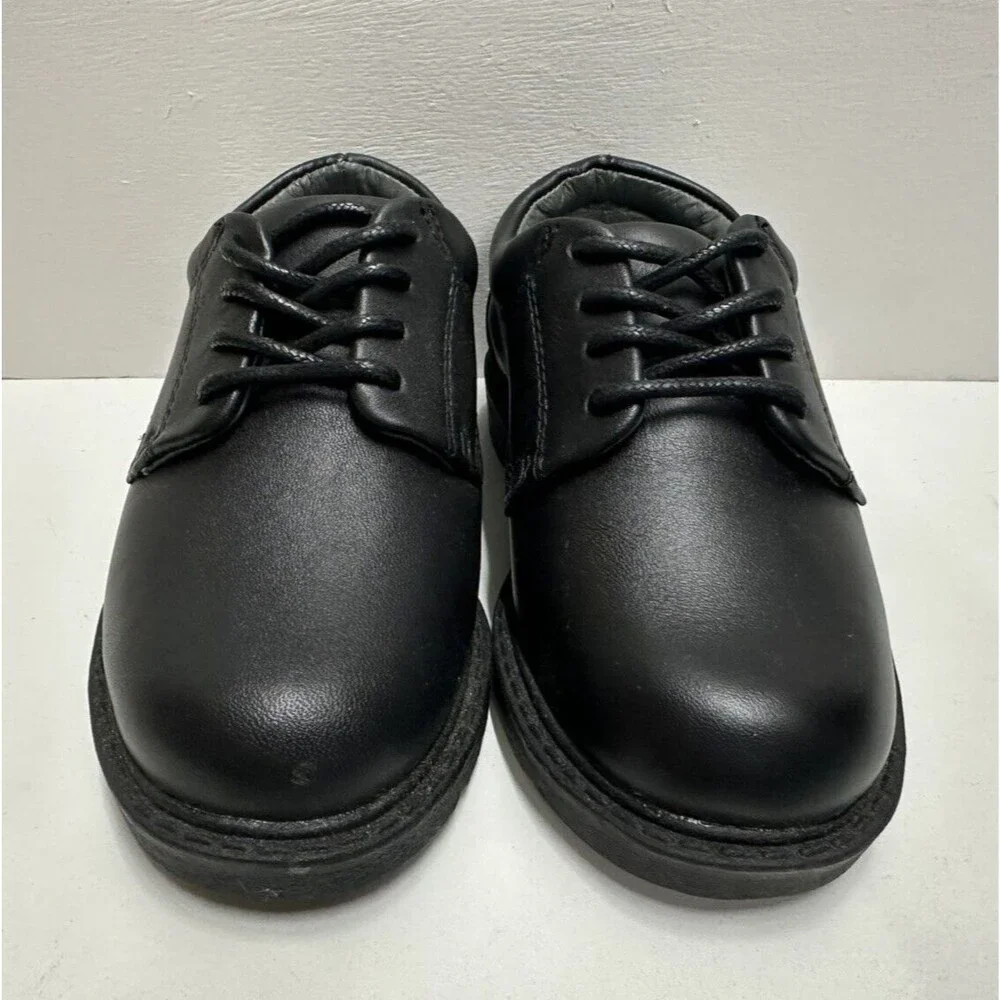 School Issue boys toddler size 9W dress lace up black leather shoes